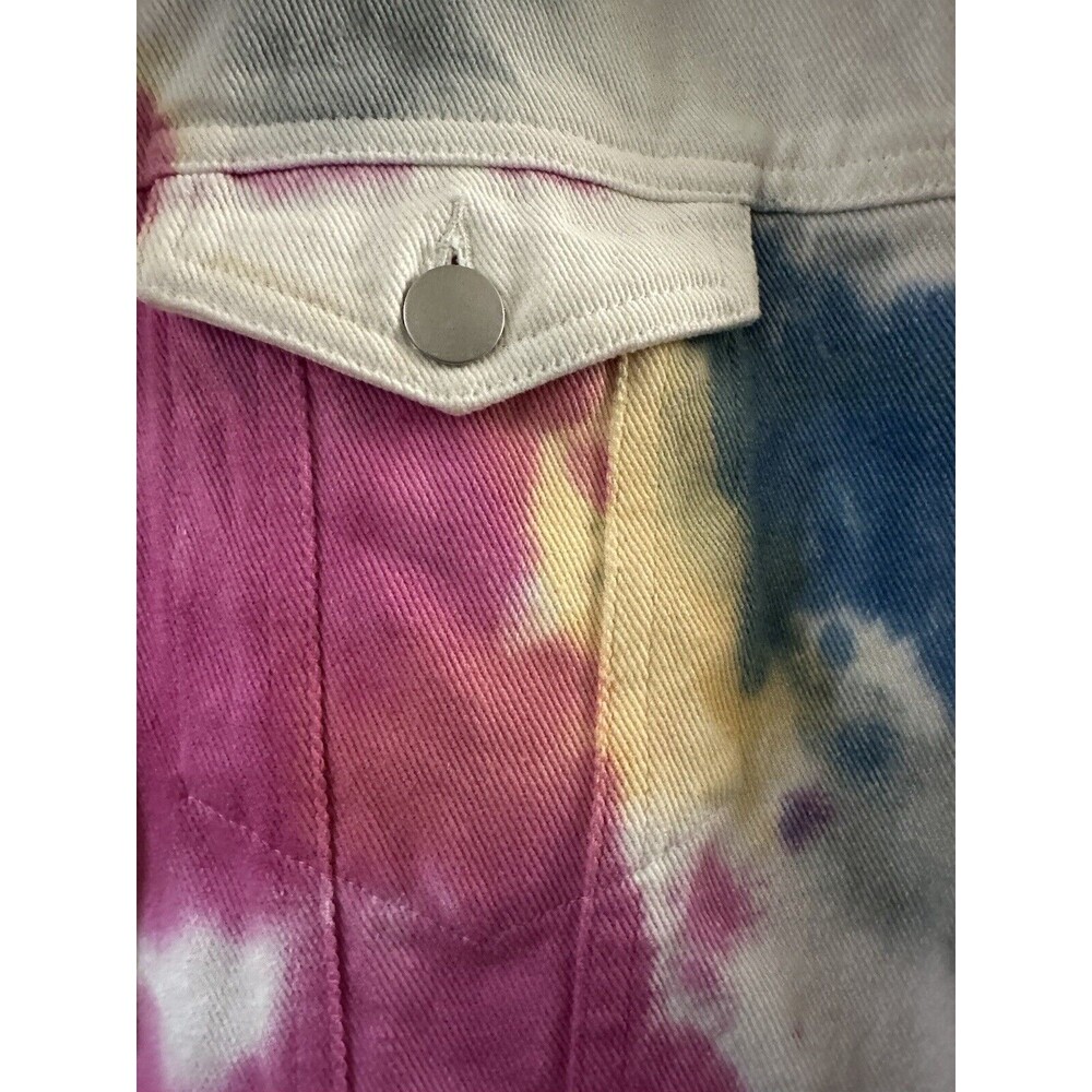 savanna jane Denim Jacket Multicolored, Water Colored Design Small, Chest 38”